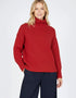 Pull col roulé irlandais pour femme IrelandsEye | Chilli | 95 % laine, 5 % cachemire