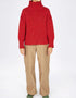 IrelandsEye Women's Irish Polo Neck Sweater | Chilli