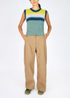 IrelandsEye Colour Block Aran Vest | Buttercup