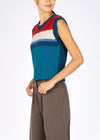 IrelandsEye Colour Block Aran Vest | Chilli