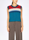 IrelandsEye Colour Block Aran Vest | Chilli