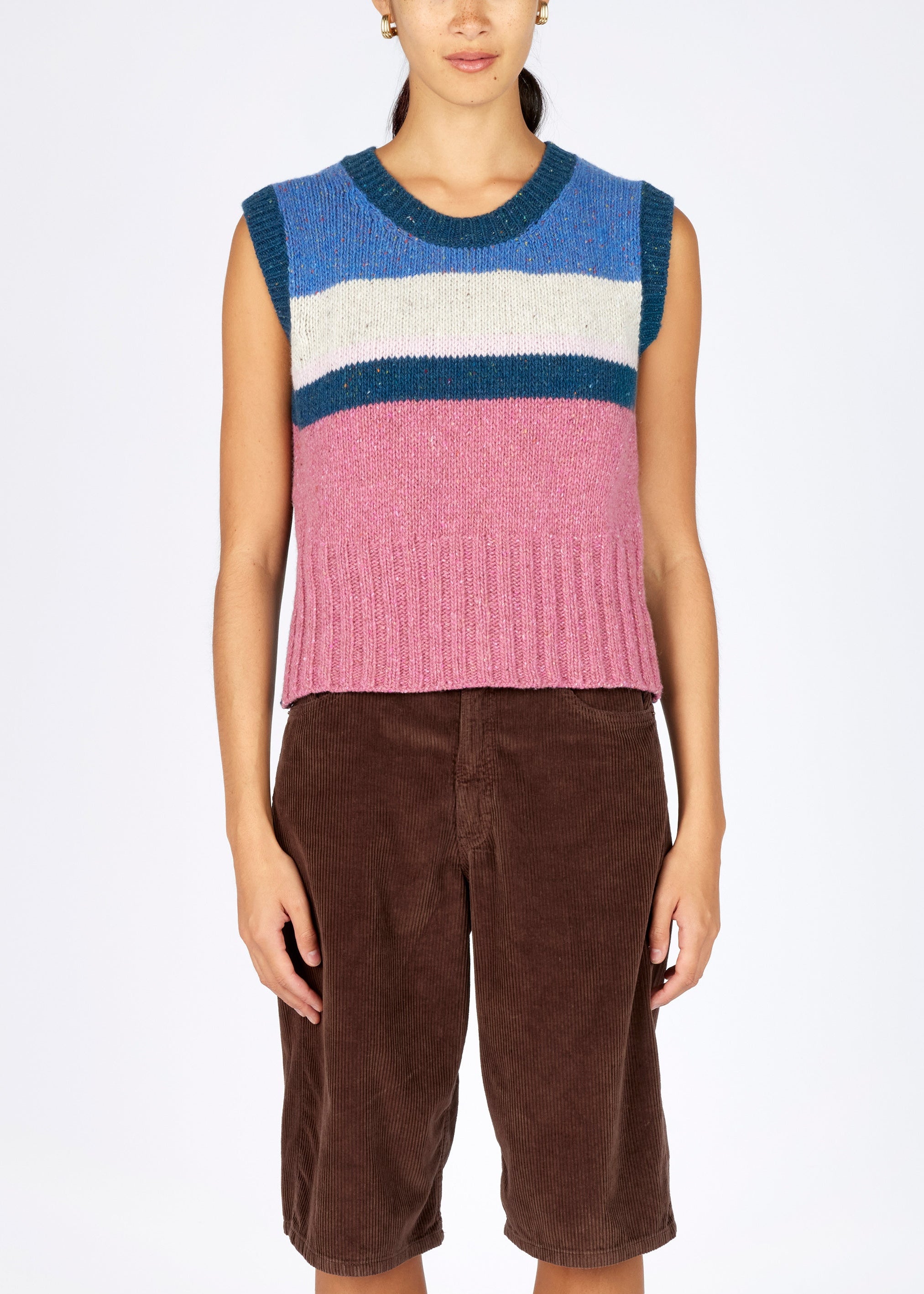 IrelandsEye Colour Block Aran Vest | Marina