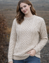 Unisex Oversized Lightweight Aran Sweater | Oatmeal