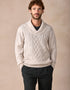 IrelandsEye Lightweight Aran Cashmere Mix Shawl Sweater | Chalk