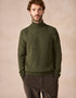 IrelandsEye Lightweight Polo Neck Irish Sweater | Loden