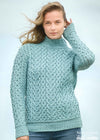 Aran Crafts Hearts High Neck Sweater | Mermaid