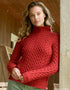 Aran Crafts Hearts High Neck Sweater | Red