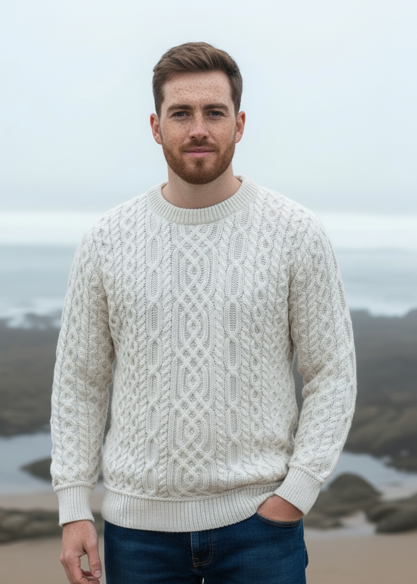 Aran Men's Super Soft Sweater | Natural