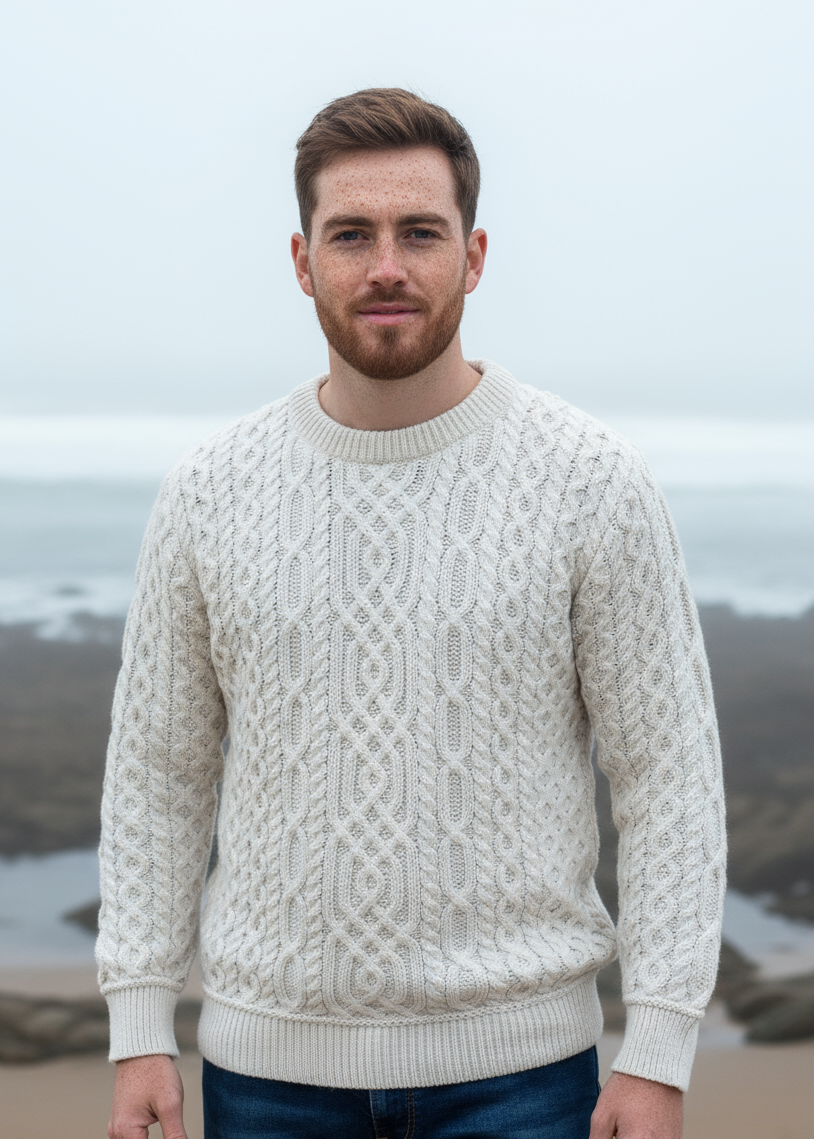 Aran Men's Super Soft Sweater | Natural