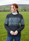 Aran Unisex Jacquard Sweater | Charcoal