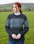Aran Unisex Jacquard Sweater | Charcoal - Clearance
