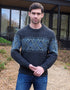 Aran Unisex Jacquard Aran Sweater Charcoal - Clearance