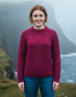 Aran Cable Knit Sweater | Fuchsia