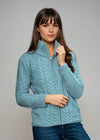 Cable Knit Aqua Aran Cardigan