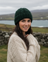 Aran Pure Wool Worsted Hat | Green