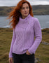 Aran Crafts Damen-Strickjacke mit seitlichem Reißverschluss | Grün