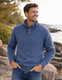 Men's 100% Lambswool Quarter Zip Sweater - Indigo Marl