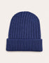 Aran Wool Ribbed Hat | Blue - Clearance