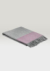 Mcnutt Cashmere Merino Throw Silver Raspberry Dash