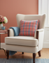 Ballyartella Cushion Pink Blue Heather Tattersall Check Herringbone