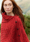 Aran Tipperary Cowl Neck Poncho | Cherry Nep