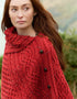 Aran Tipperary Cowl Neck Poncho | Cherry Nep