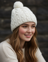 Cable Aran Hat with Pom Pom | Cream