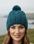 Cable Aran Hat with Pom Pom | Irish Sea