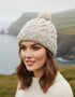 Cable Aran Hat with Pom Pom | Oat