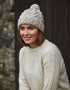 Cable Aran Hat with Pom Pom | Oat