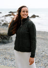 Cable Knit Aran Cardigan | Army Green