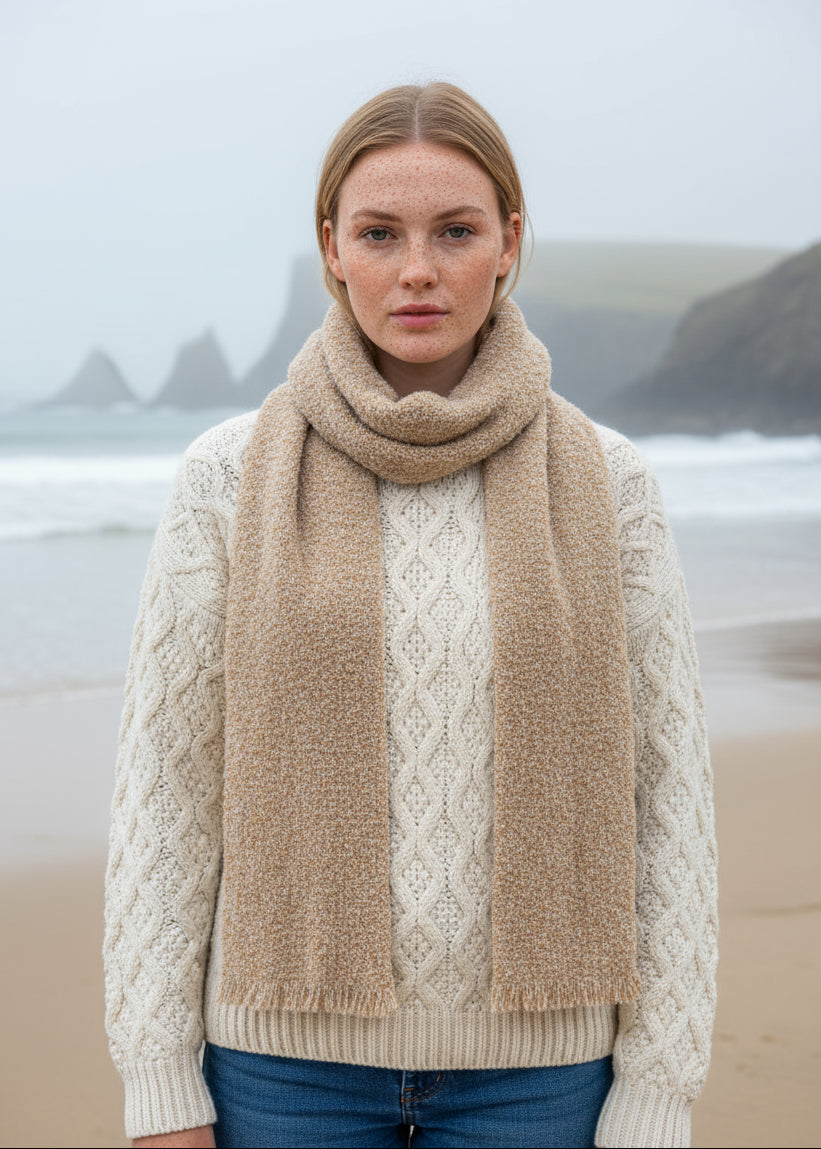 Mucros Alpaca Cara Scarf | Beige