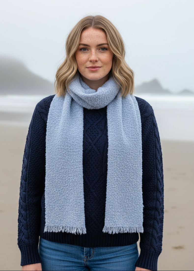 Mucros Alpaca Cara Scarf | Blue