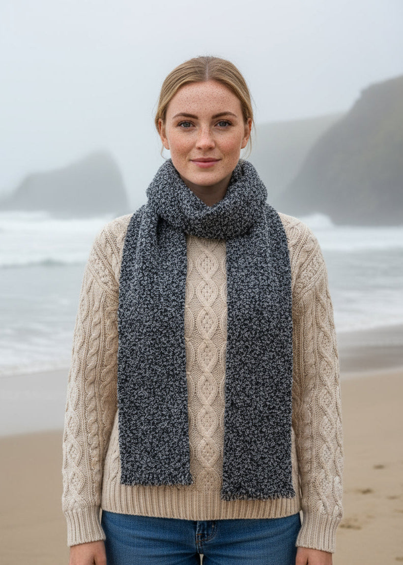 Mucros Alpaca Cara Scarf | Black Speck