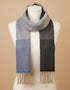 Cashmere Merino Scarf | Grey Blue Plaid