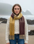 Cashmere Merino Scarf | Mustard Brown Plaid