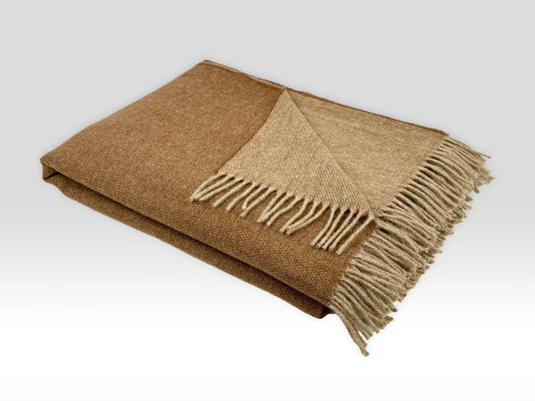 Mcnutt Pure Wool Throw | Chestnut Reversible