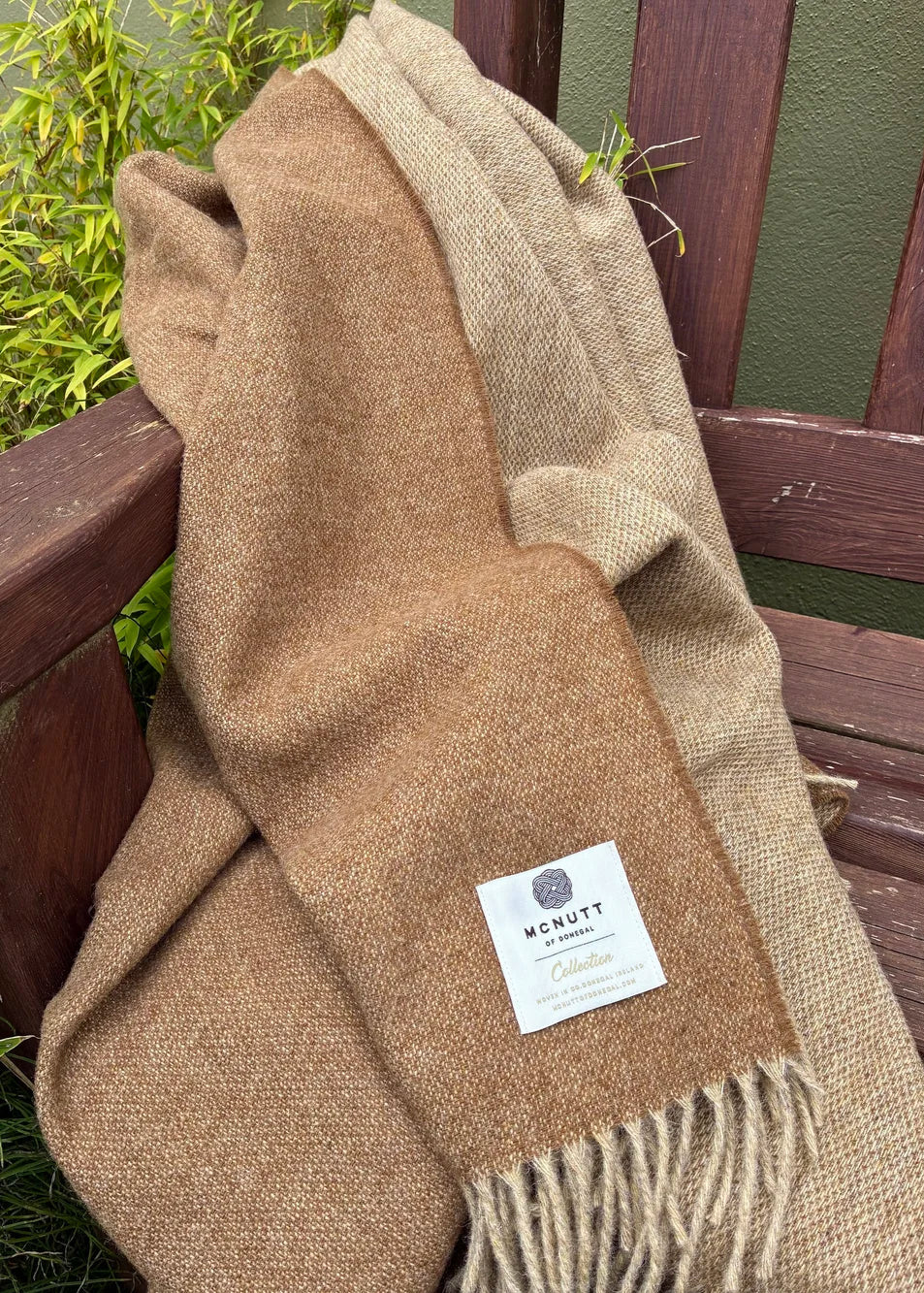 Mcnutt Pure Wool Throw | Chestnut Reversible