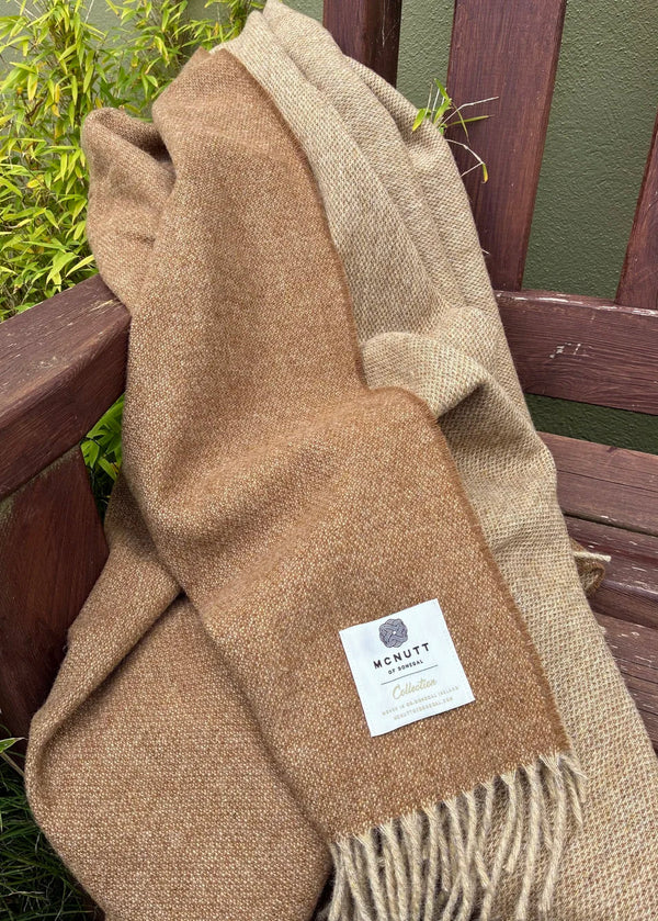 Mcnutt Pure Wool Throw | Chestnut Reversible