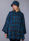 Mucros Country Cape | Blue Navy Check