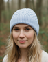 Aran Merino Wool Hat - Sky Marl