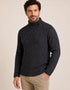 Men's Aran Merino Wool Button Collar Sweater | Charcoal - Clearance