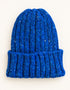 100% Donegal Wool Hill Walker beanie hat | Blue