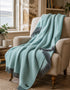 John Hanly Cashmere Duck Egg Herringbone Throw