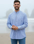 Civilian Grandfather Shirt | Blue Stripe