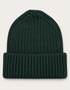Aran Wool Ribbed Hat | Green - Clearance