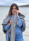 McNutt Navy Herringbone Pashmina Wrap