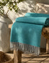 McNutt Pool Green Wool Throw - Irish Pure Wool Blanket