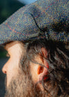 Driving Cap Navy Green Mix Windowpane