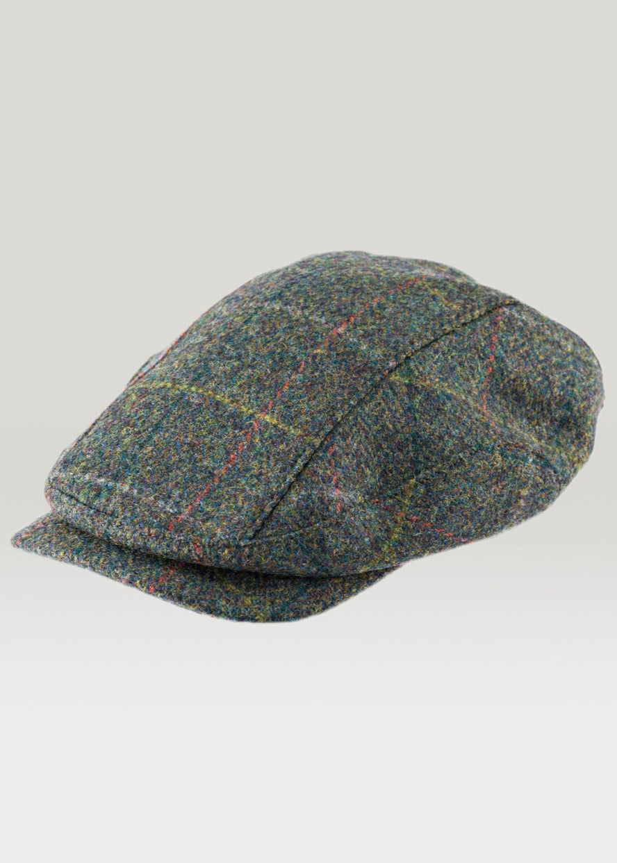 Driving Cap Sea Green & Blue Windowpane